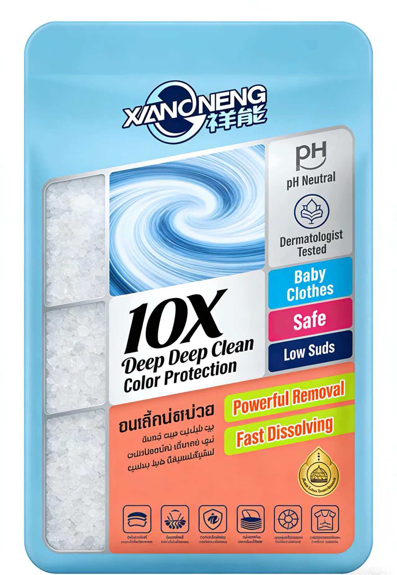export laundry powder small retail pack sample evaluation packaging photo